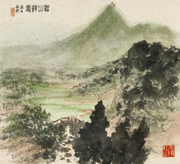  韶山诗意 镜心 设色纸本