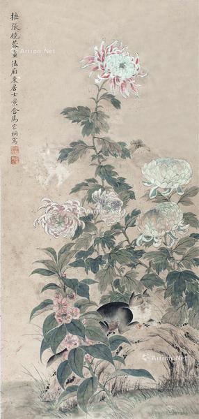  猫嘻图 立轴 设色纸本