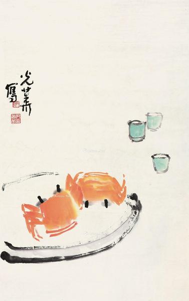  秋熟图 镜片 设色纸本