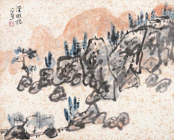  山水 镜片 纸本