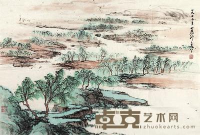 山水 镜心 纸本 68×45cm