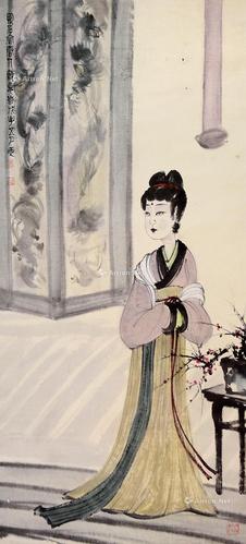  仕女图 设色纸本