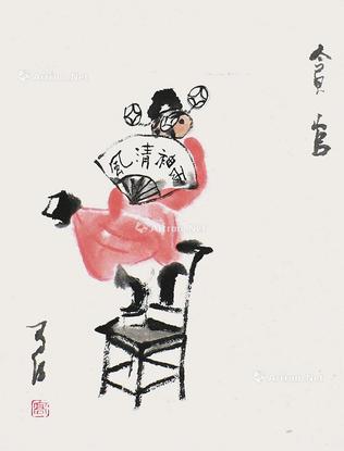  贪官 镜片 设色纸本