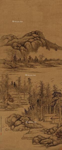  乾隆庚子（1780）年作 闲居图 立轴 设色绢本