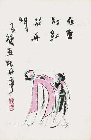  牡丹亭 镜片 设色纸本