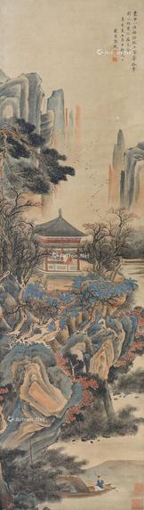  松荫高士图 设色绢本
