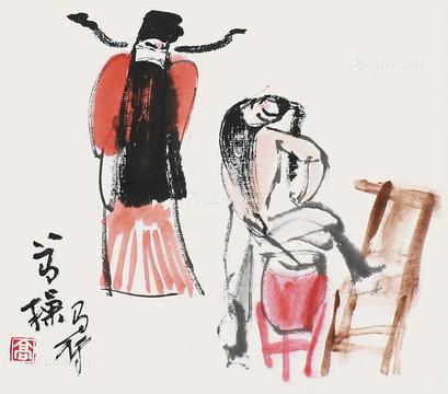  马操 镜片 设色纸本