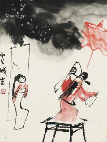  窦娥冤 镜片 设色纸本