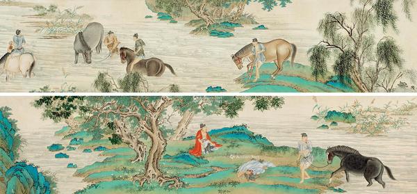  1938年作 洗马图（局部） 手卷