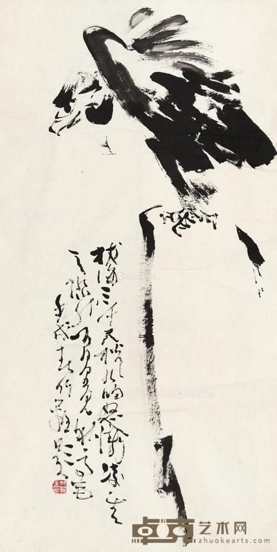 鹰 镜心 纸本 138×69cm