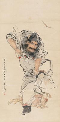  辛酉（1921）年作 钟馗 镜片 设色纸本