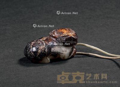 * 明以前 水银浸玉虎 长3.4cm