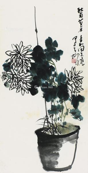 秋菊芬芳 镜片 设色纸本