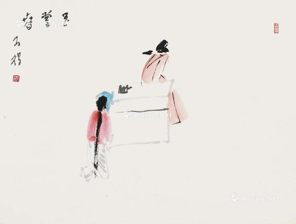  玉堂春 镜片 设色纸本