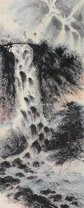  山水 设色纸本