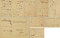  故宫存明代家具构造图五帧 册页 （九开） 水墨纸本