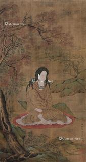  罗汉造像 设色绢本