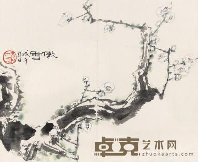  戊午（1978）年作 傲雪 镜片 设色纸本 26×33cm