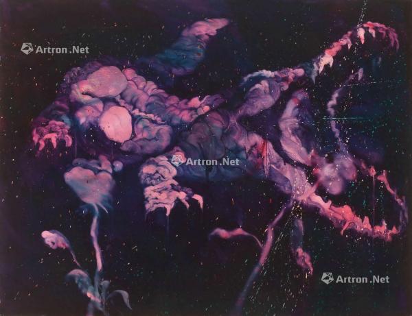  2007年作 五花肉系列 - 肉花鸟 - 鳄鱼图 油彩 画布