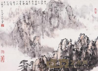  黄山 软片 设色纸本 34×45cm