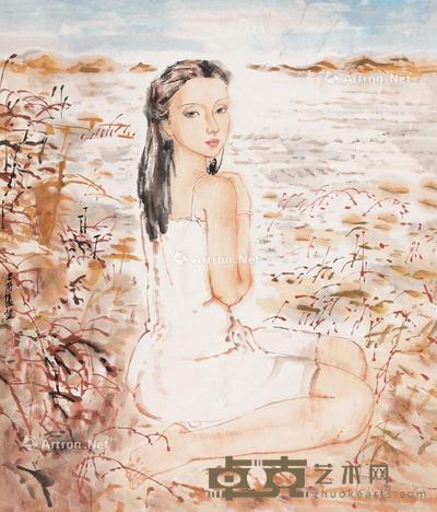 2005年作 人物 立轴 设色纸本 93×78cm