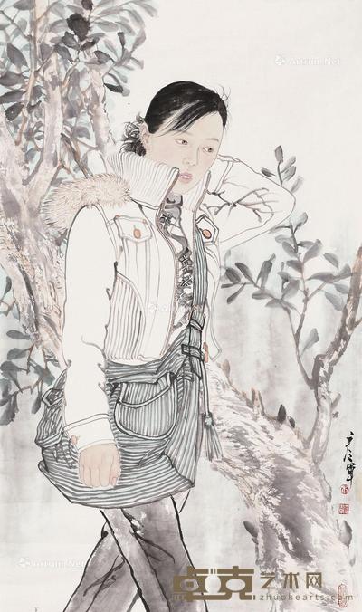  人物 镜片 设色纸本 91×55cm