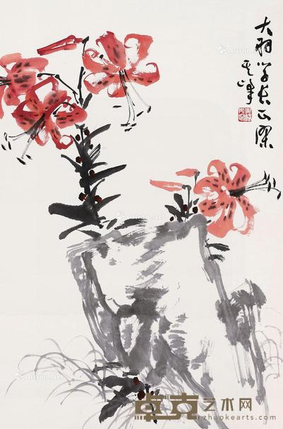  花卉 镜片 设色纸本 68×46cm