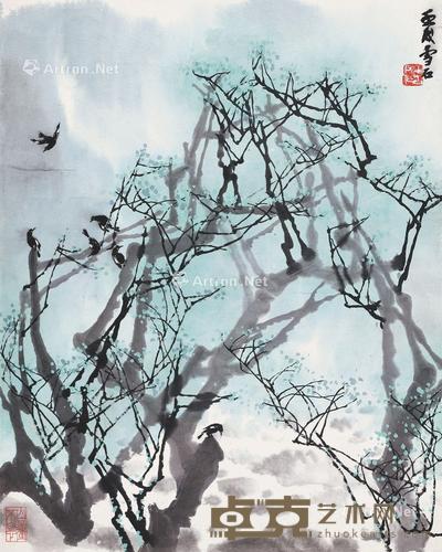  1982年作 山水 镜片 设色纸本 62×50cm