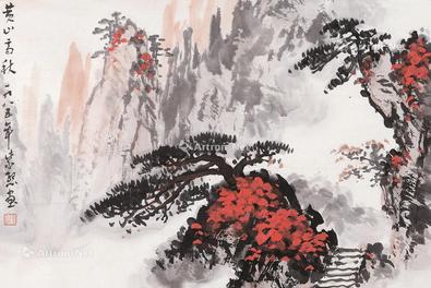  1985年作 黄山高秋 立轴 设色纸本