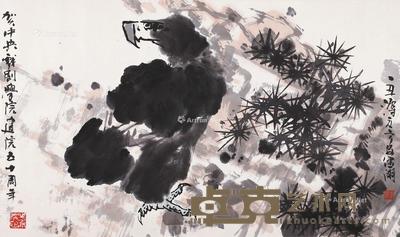  1997年作 鹰 镜片 设色纸本 42×120cm