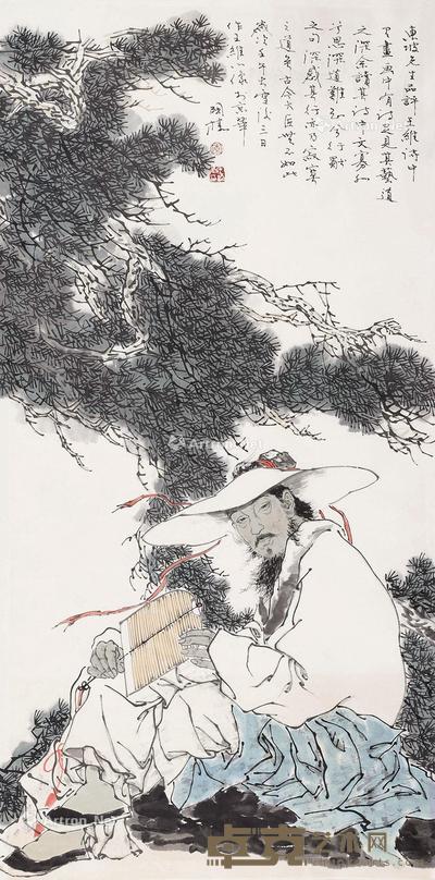  2002年作 王维小像 镜片 设色纸本 137×69cm