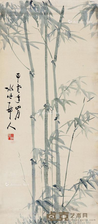  1914年作 清风 镜片 设色纸本 95×42cm