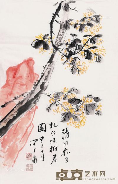  1984年作 桂花 软片 设色纸本 70×45cm