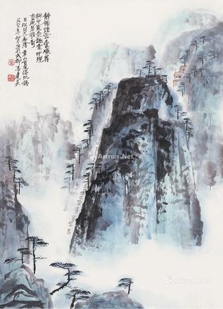  1900年作 山水 立轴 设色纸本