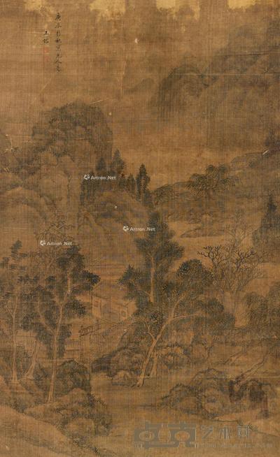  1640年作 元人山水 立轴 设色绢本 101.5×62cm