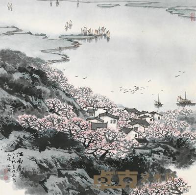  1985年作 江南春 立轴 设色纸本 68×67.5cm
