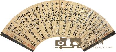  草书 录陶渊明拟古九首 扇片 泥金纸本 17×53cm