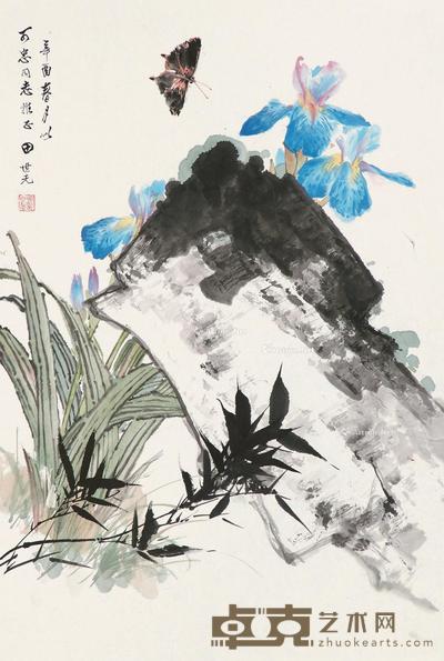  1981年作 花蝶图 镜心 设色纸本 69×46cm