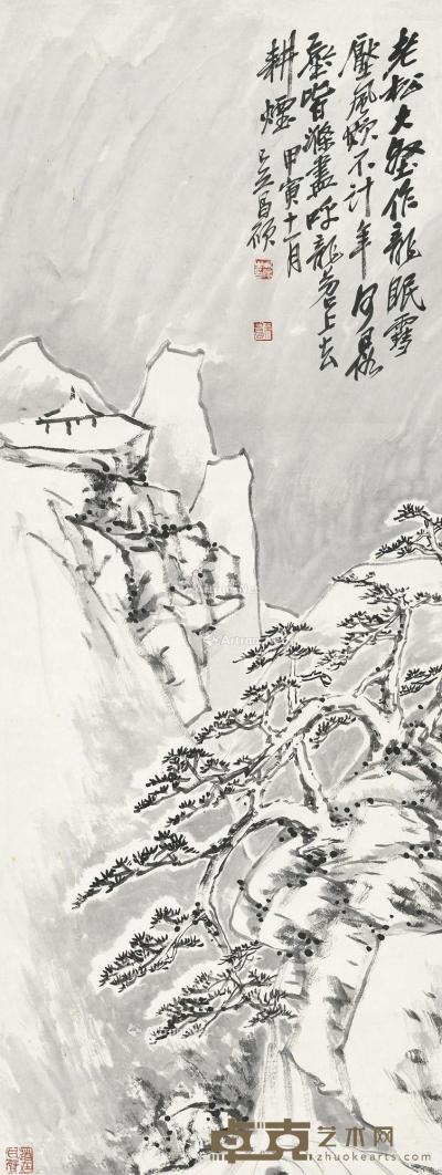  1914年作 雪景山水 立轴 水墨纸本 88×33.5cm
