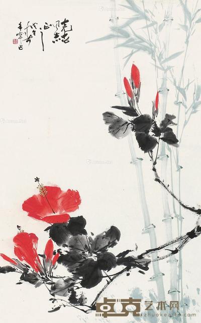  1978年作 凌霄高节 镜心 设色纸本 94×58cm