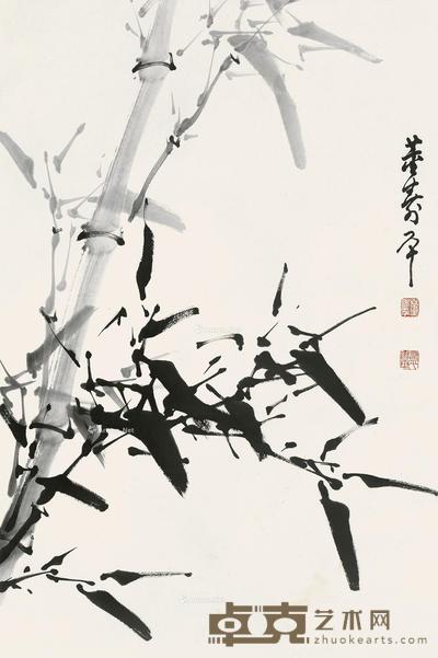  墨竹 立轴 水墨纸本 69×45cm