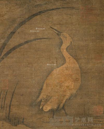  花鸟 立轴 水墨绢本 38.5×31cm
