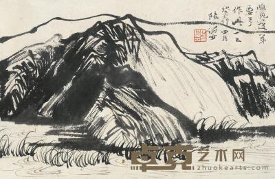  1963年作 洞庭山色 镜框 水墨纸本 19×28.5cm
