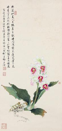  幽兰 镜心 设色纸本