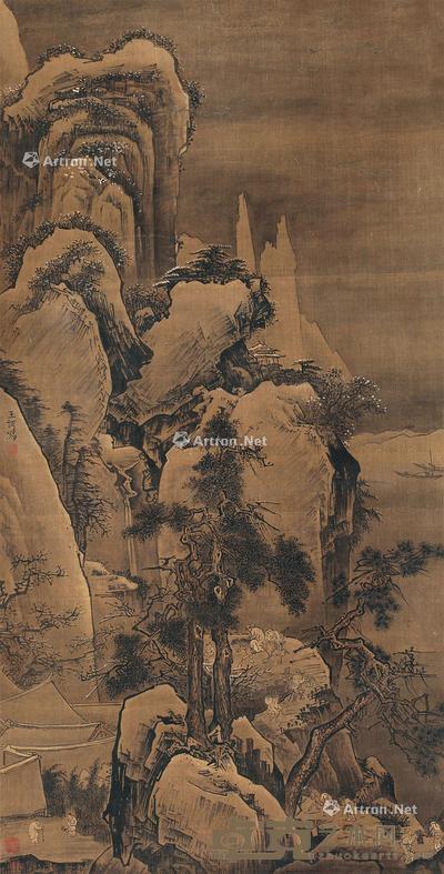  山水 轴 设色绢本 133×67cm