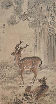  受天百禄 镜框 纸本