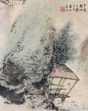  山水人物 镜心 设色纸本