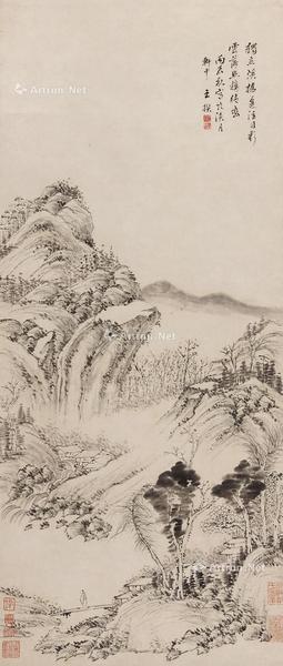  山水 立轴 水墨纸本