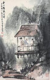  古今输赢一笑间 镜片 纸本