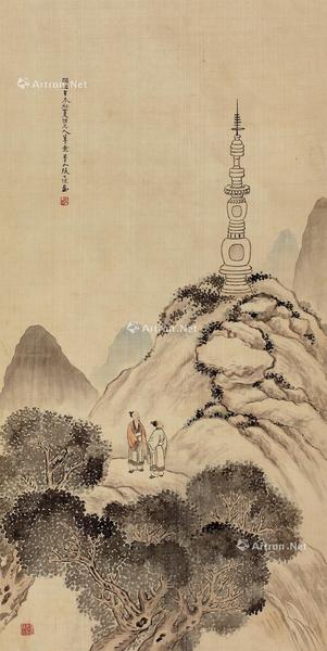  1871年作 山水 轴 设色绢本